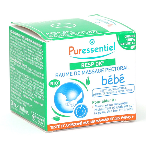 NOUVEAU PACK: Baume de massage pectoral Bébé Resp'OK® - 30 ml - Pharmacie  de la Poste